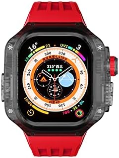 CNHKAU 49mm Ultra Case+Sport Watch Strap for Apple Watch Ultra Luxury Modification Kit Caso transparente para Iwatch Series