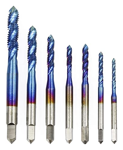 Bits de broca de aço Torneira de rosca de fios espiral para parafuso métrico para perfuração de metal nano azul revestido