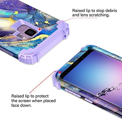 Rancase para caixa de Galaxy S9, Proteção de Três Camadas Proteção à prova de choque pesada