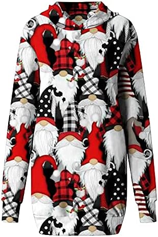 Vestido feio de moletom de Natal para mulheres renas de floco de neve com moleto de manga longa Pullover Casual Crew