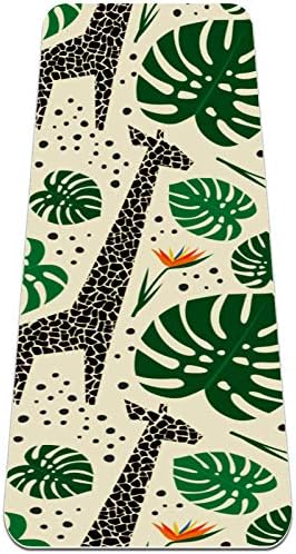 Girafas siebzeh toucans e palmeira folhas premium grossa de ioga mato ecológico saúde e fitness non slip tapete para todos os tipos de yoga e pilates de exercício