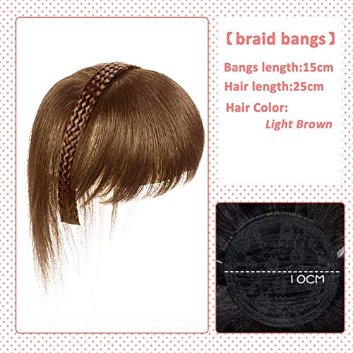 ICRAB 10 Mulheres cabelos humanos trançados bandeira de cabeceira natural tranças de banda de cabelo de cabelo humano Topper