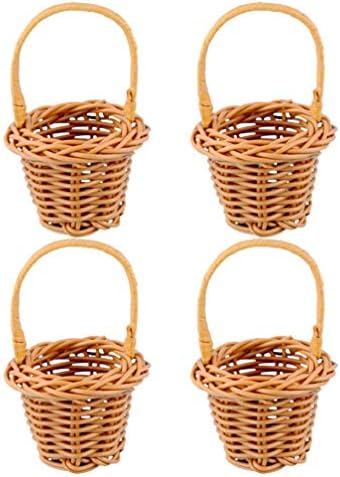 AMOSFUN 4PCS Mini Market Market African Baskets Fair comércio Presentes de cogumelo cesta de corantes africa