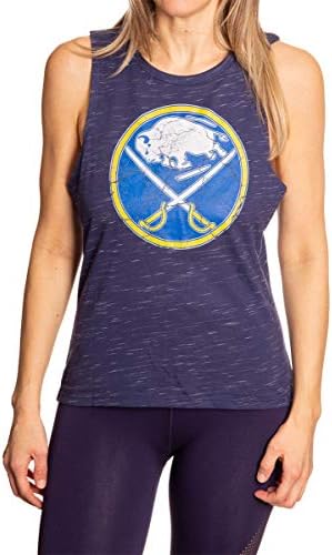 Calhoun NHL Feminino Feminino Logo Crew Pescoço Espaço tingido Sleeseless Top Top Top Camisa