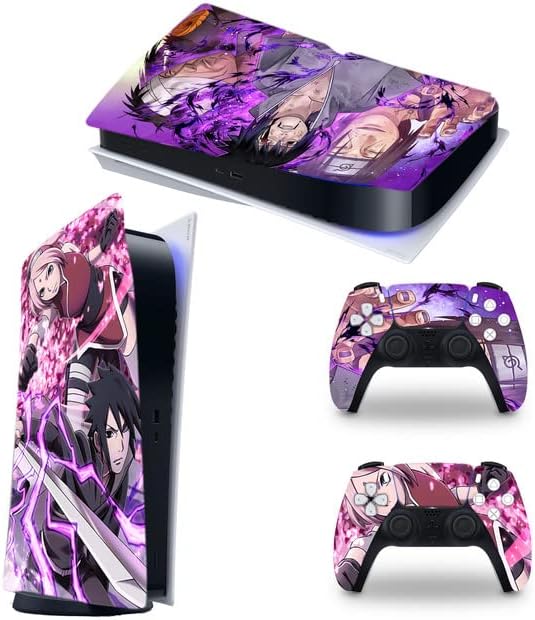 Ninja Anime-Ps5 Console Skin e PS5 Controller Skins Set, PlayStation 5 Skin Wrap Decaler Sticker PS5 Disk Edition