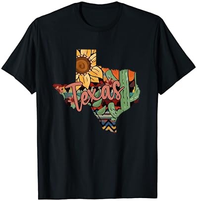 T-shirt de girassol do Texas State Cactus Texas Cactus