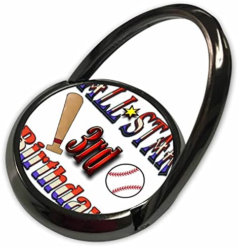 3drose All Star 3º aniversário com um bastão de beisebol e beisebol - anéis de telefone