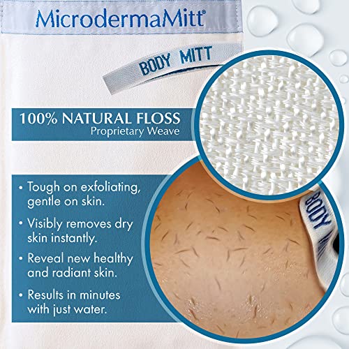 Microdermamitt Deep esfoliar a esfoliação corporal Mitt - O removedor de pele revela a pele visivelmente mais suave,
