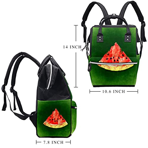 Bolsa de fraldas para bebês, mochila de frutas de maternidade personalizada, Bolsa de viagem Fruta Fruit Green Background