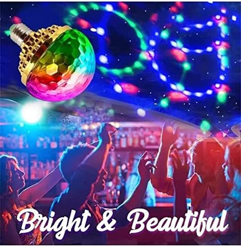2022 Luz colorida de bola mágica, luzes de festa ativadas com bola de discoteca com lâmpada giratória de bola de cristal rgb, lâmpada de bola mágica giratória com soquetes com soquetes