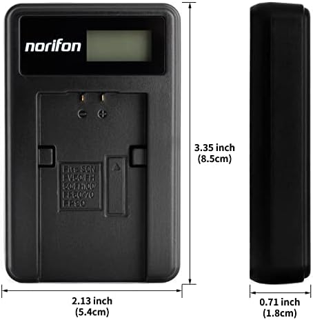 Norifon np-fh50 carregador USB LCD Sony DCR-DVD108 DCR-DVD610 DCR-DVD105 DCR-HC21 DCR-HC52 HC38 DCR-SR45 DCR-SR47 DCR-SX85 DCR-SX45