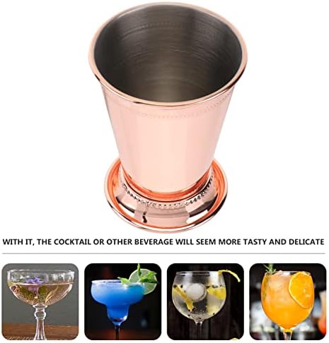 Bestonzon Snifter Glass 2pcs suprimentos novos bar da festa de barra coquetel de crimpagem inoxidável sem bebida de cerveja de cobre e colher bebendo ano de metal copo de aço para gobstoppers