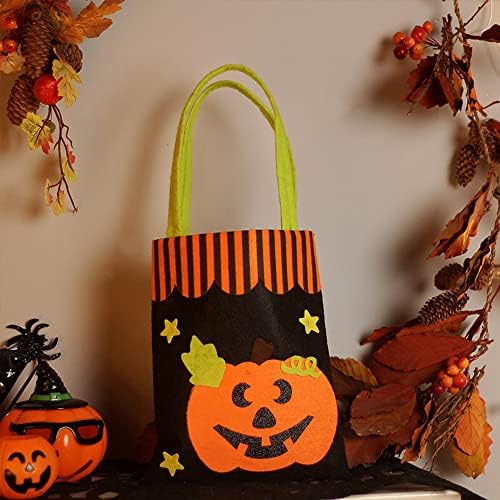 PECOPCOCK 5 Pacote de Halloween bolsas não tecidas com 5 fofos padrão de Halloween, bolsas de presente de doces