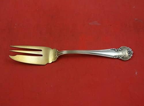 Cromwell por Gorham Sterling Silver Pastry Fork 3-Tine Gold Lavado 5 3/4