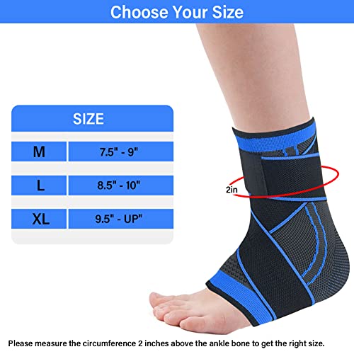 Suporte de tornozelo de compressão Novetec Tornozelo com meias de tornozelo ajustável para homens e mulheres para fascite plantar,