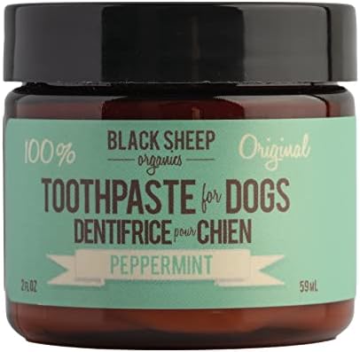 Ovelha negra Organics Peppermint Ingredientes de pasta de dentes de cão natural com óleo de coco para a respiração do fresco de cães e reduza o tártaro