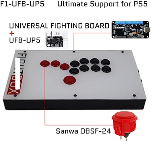 DIACCO F1-UFB-UP5 All Buttons Style Arcade Joystick Fight Stick Stick Game Controller Compatível com PS5/PS4/PS3/PC Obsf-24