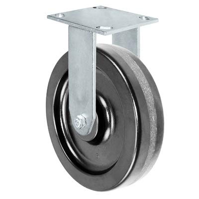 CasterHQ - 8 x 2 Kingpinless Rigid Plate Caster - Roda fenólica - Capacidade de 1400 lbs por lançador - 4 x 4-1/2 Placa superior