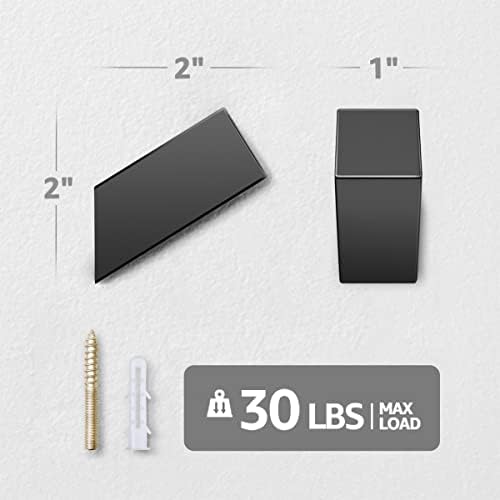 Ganchos de parede de metal de cocoya 4pack, ganchos minimalistas de casaco fosco preto fosco de instalação fácil