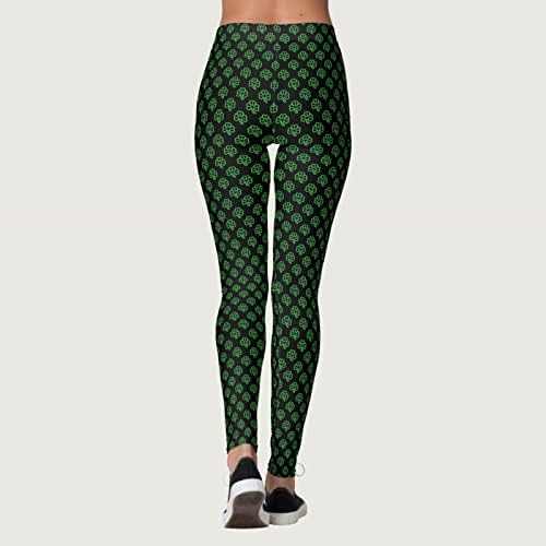 Lensse St. Patricks Day Leggings for Women High Caist Elasty Extady Printed Lucky Bootcut Yoga Calças