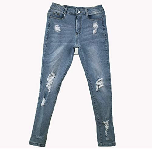 Jeans de jeans casuais de jeans Mulheres Hole Skinny Bottoms Ripped Zipper Jeans calças de jeans Plus Size Size