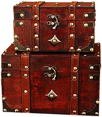 CXJAY Caixa de jóias de jóias de madeira de madeira de estilo europeu de madeira