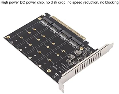 Adaptador NVME M.2 para PCIE X16, 4 portas 32Gbps M.2 NVME SSD para PCIE X16 Suporte ao adaptador 4 NVME PCIE SSD, M.2 para PCIE X16 Cartão de expansão do leitor de disco rígido