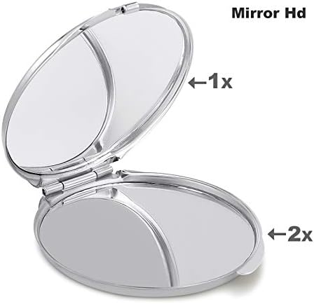 Colagem colorida com notas de música compacta espelho de bolso portátil espelho cosmético dobramento dobrável 1x/2x ampliação