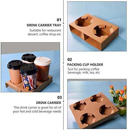 Hemoton Coffee Cups Disponível 10pcs Retire a bebida de papel de vela de papel copo de transporte de 4 xícara de leite