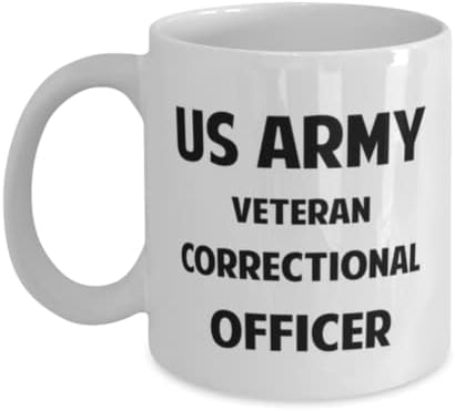 Oficial Correcional Caneca, Veterano do Exército dos EUA, Idéias de Presentes Únicas para Oficial Correcional, Copo de Caneca de Caneca Branca