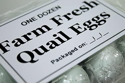 Etiquetas de caixa de ovos de codorna | '' Fazenda ovos de codorna frescos '' | Uma dúzia | com data de embalagem | 3,5 em x 2,4in,
