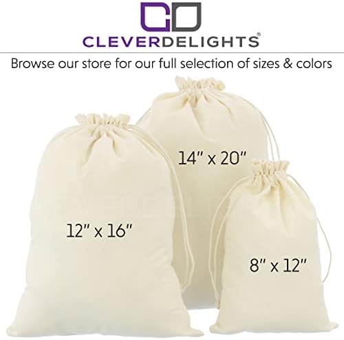 Sacos de algodão de LightLights CleverDeluts - 12 x 16 - 25 pacote - bolsa premium