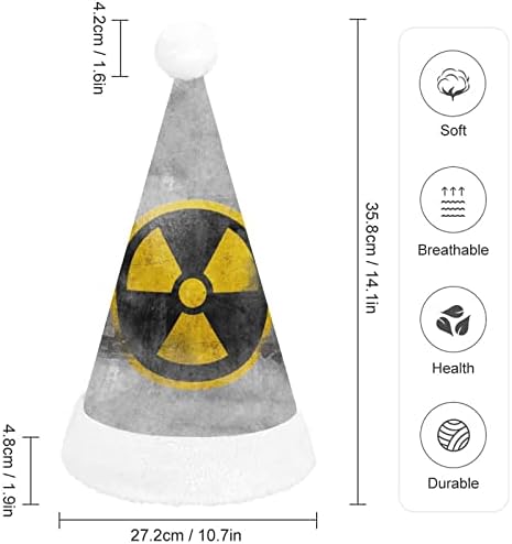 Símbolo de reator nuclear Chapéus de Natal Papai Noel para a família de férias de Natal impressa