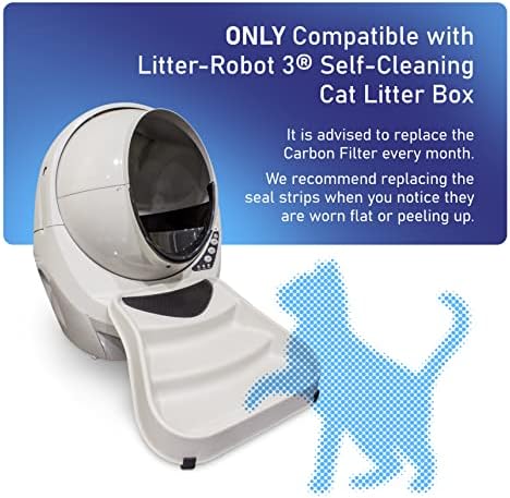 Filtros de carbono padrão de substituição padrão PET e 1 conjunto de seleções de substituição Compatível com a caixa de areia de gato auto-limpeza de lixo-robô 3®, pacote de 10