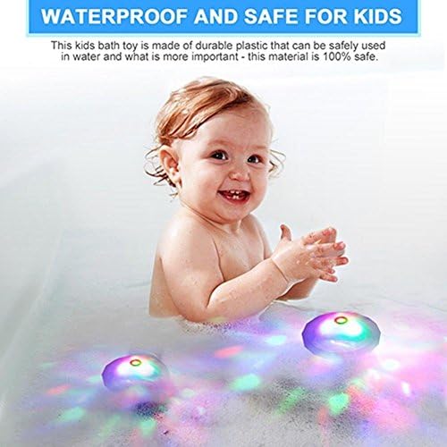 Luz do banho subaquático, lâmpada flutuante LED Disco aqua brilho multi cor de banheiro piscina piscina spa spa banheira de hidromassagem de banheira de luz leve iluminada brinquedo com 7 modos de padrões