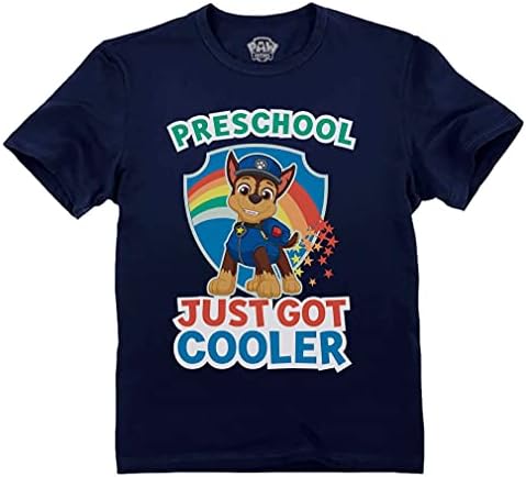 Camiseta pré -escolar da patrulha da pata para meninos de volta às camisas da escola