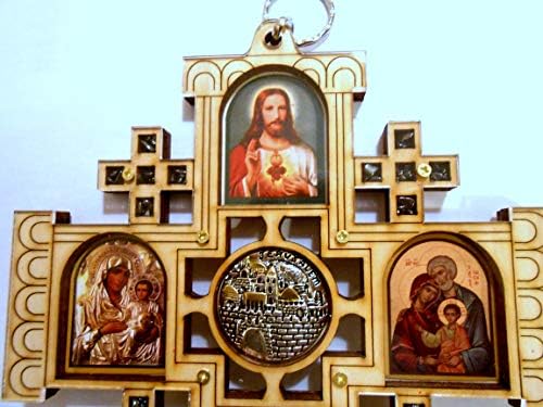 Criações de um xer grande madeira Jerusalém Decoração de parede cruzada pendurada em casa Ortodoxa Ortodoxo Grego Charm Religioso