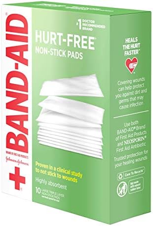 Band-Aid Brand Adhesive Bandrages, grandes almofadas antiaderentes de ferimentos, almofadas x 4 polegadas de 3 polegadas, 10 contagens, 3 pacote