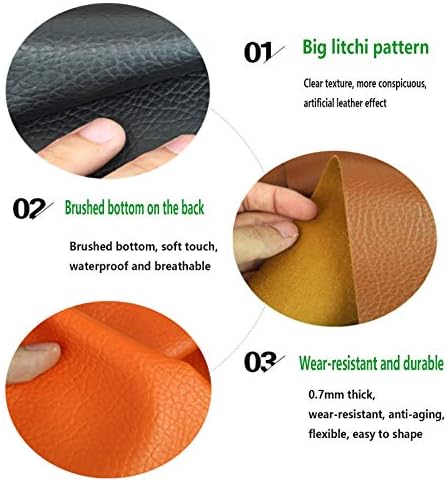 Yuwuxin Leatherette Faux Leather Fabric Litchi Texture Leatherette Vinyl Leathercloth Estofolstery Material texturizado - meio