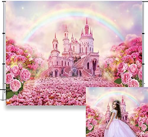 Fantasy Garden Castle Penmop Photography Lfeey 10x8ft Vinil Pink Flor Wonderland Sweet Princess Photo Cenário para festa de aniversário