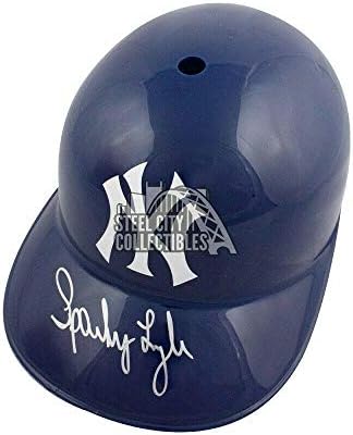 Sparky Lyle autografou o New York Yankees f/s Réplica de Réplica de Bateira JSA - Capacetes MLB autografados