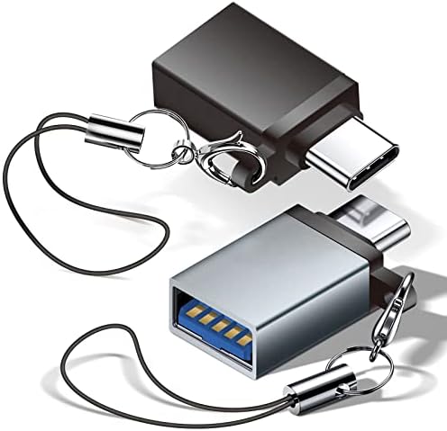 Adaptador USB C para USB: 2 pacotes USB para USB C Adaptador, compatível com MacBook Pro 2020, iPad Pro 2020, Samsung Notebook 9, Dell XPS e mais dispositivos do tipo C Tipo C