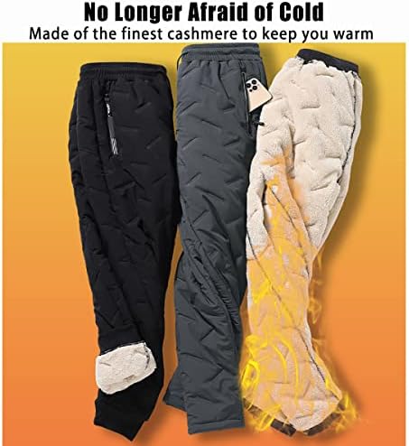 Posfatos de corrida de lã unissex, calças de moletom térmicas forradas de lã, calças de tamanho grande e impermeável de inverno,