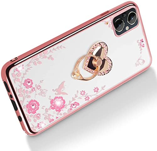B-Wishy para OnePlus Nord N20 5G para mulheres, Cristal Glitter Butterfly Heart Floral Slim TPU Luxo Bling Cober