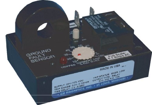 Magnetics CR7310-EH-24D-660-C-CD-TRC-I Relé do sensor de falha do solo com TRIAC optoisolado, cruzamento zero e transformador interno, 24 VCC, energizado em alta viagem, 6,0 a 60 AAC Trip Range, 0,1 a 1 segundo Viagem em atraso