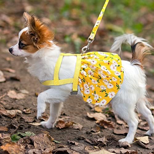 Sxnbh fofo para cães pequenos cães cura colarreada floral estampado no arnês colar