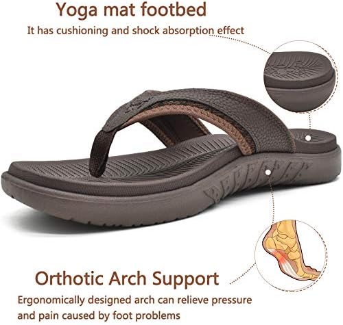 Kuailu masculino Flip Flip Flps Comfort Sandálias de calcinha ortopática com arco de fascite plantar suporte ao ar