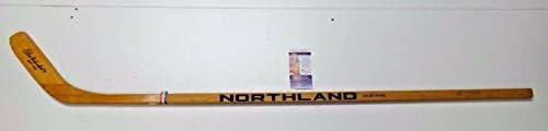 Alex Del Vecchio assinou Hockey Stick Northland Mustang JSA CoA - Sticks NHL autografados