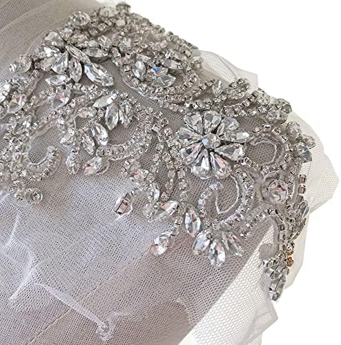 Sparkle Rhinestone Applique Acessórios de vestido de noiva Patch-deco