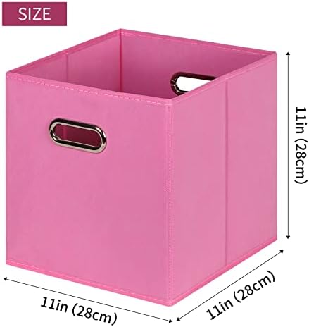 Recipientes de armazenamento de cubos de tecido Nieenjoy, bancos de armazenamento dobráveis ​​cestas de organizadoras com alças duplas para o conjunto de armários de prateleira de 3,